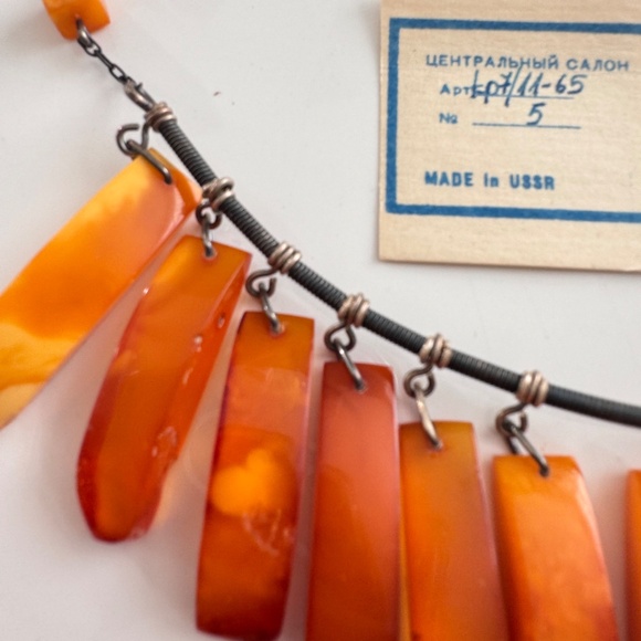 Vintage Baltic Amber Necklace Butterscotch Honey 875 Silver Chain USSR Soviet 老琥 - Picture 9 of 10